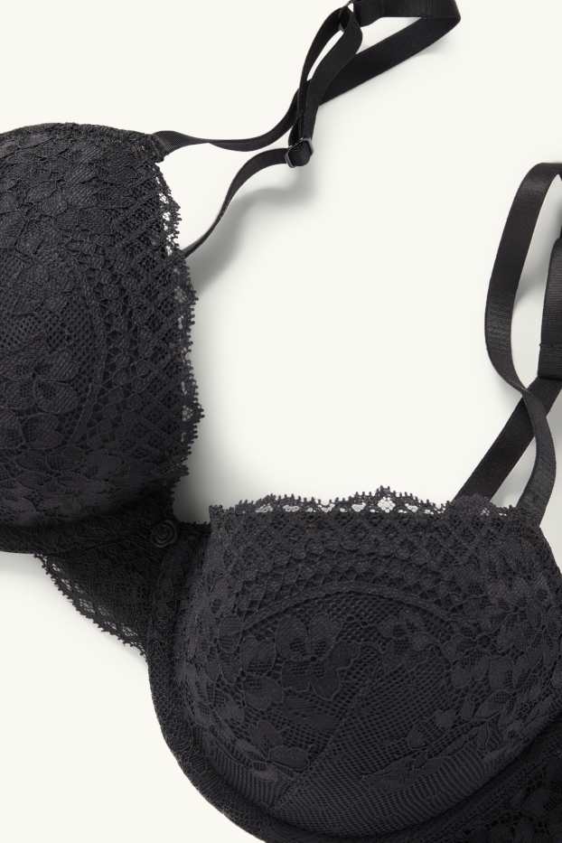 Femmes - Soutien-gorge avec armatures - DEMI - ampliforme - noir