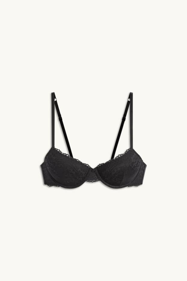 Femmes - Soutien-gorge avec armatures - DEMI - ampliforme - noir