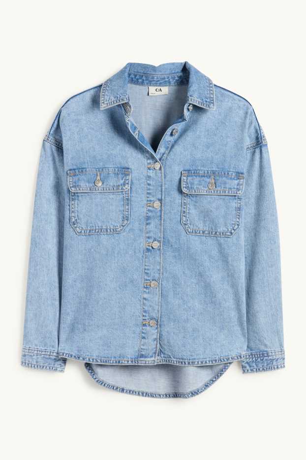 Kinderen: meisjes - Spijkerblouse - jeanslichtblauw
