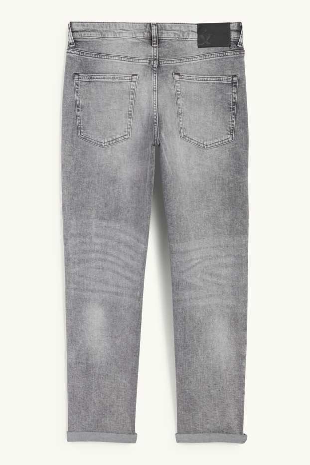 Women - Boyfriend jeans - mid-rise waist - denim-light gray