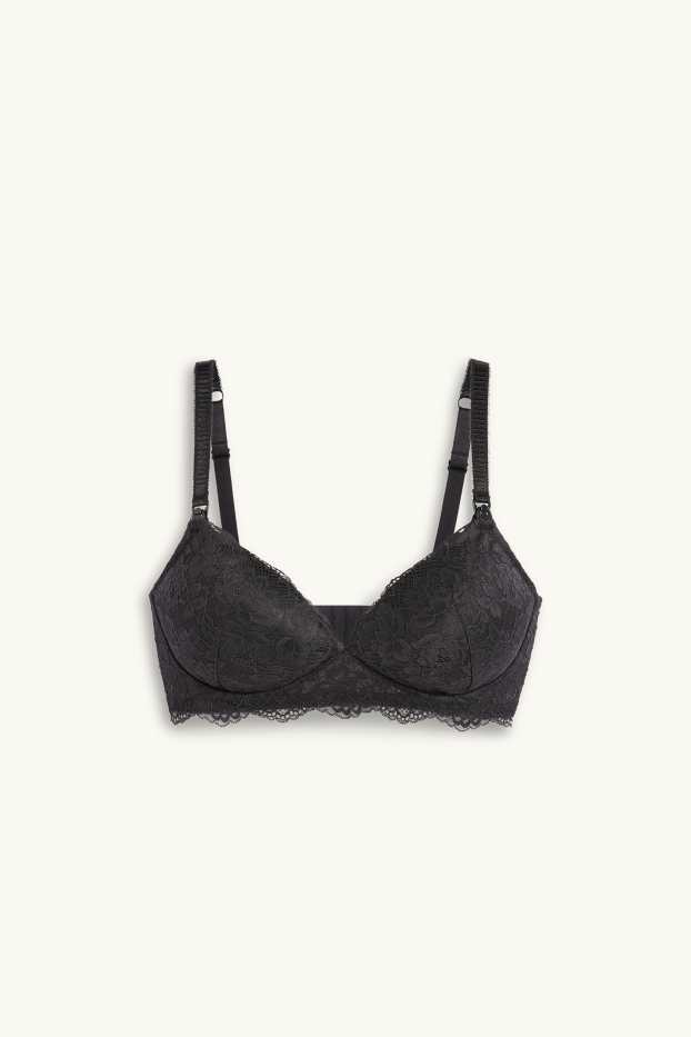 Donna - Reggiseno per allattamento senza ferretti - imbottito - nero