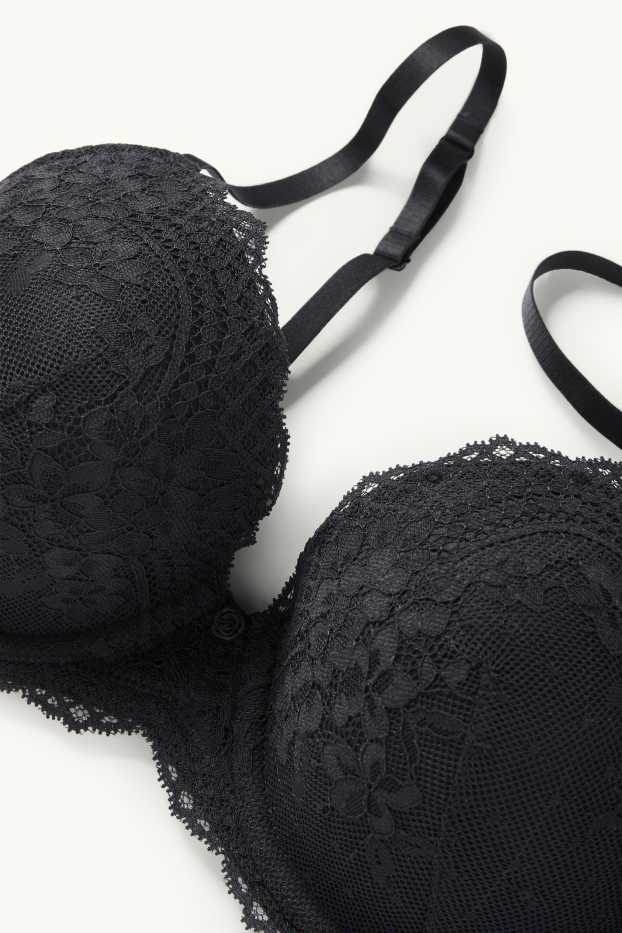 Women - Underwire bra - FULL COVERAGE - padded - black