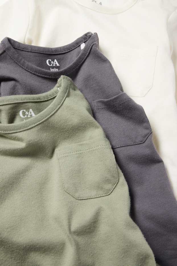 Bebés niños - Pack de 3 - camisetas de manga larga para bebé - verde