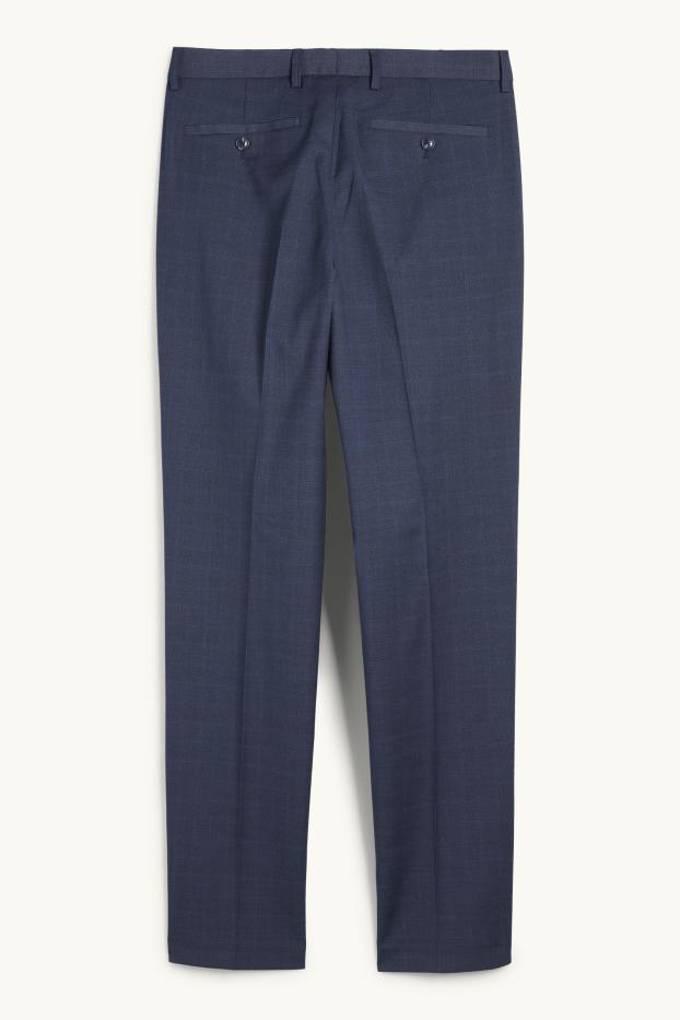 Hommes - Pantalon de costume - regular fit - Flex - à carreaux - bleu foncé