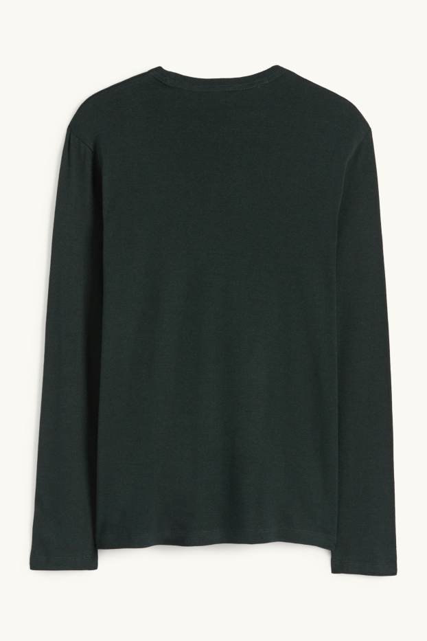 Uomo - Maglia a maniche lunghe - verde scuro
