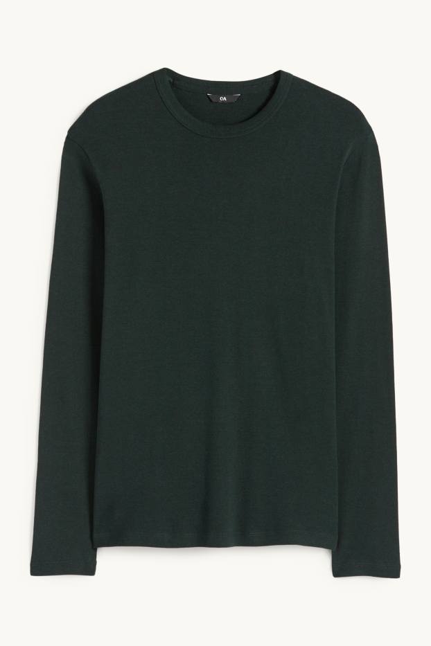 Uomo - Maglia a maniche lunghe - verde scuro