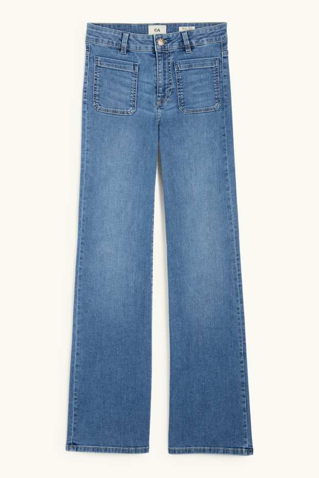 Damen - Flared Jeans - Mid Waist - jeansblau