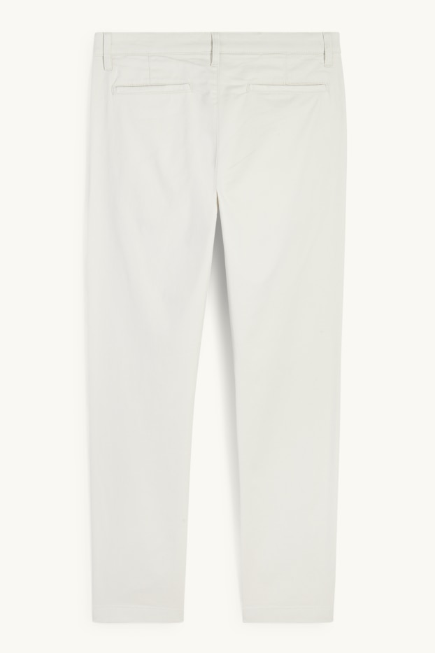 Pánské - Kalhoty chino - slim fit - krémově bílá