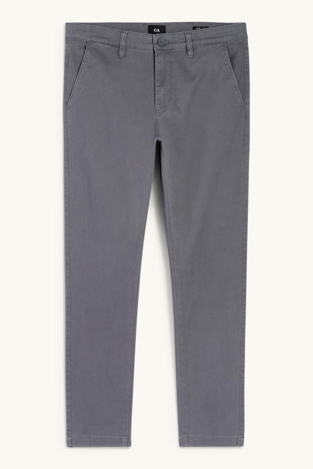 Men - Chinos - slim fit - dark gray