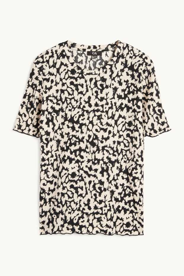 Mujer - Camiseta - regular fit - estampado de leopardo - negro / beis