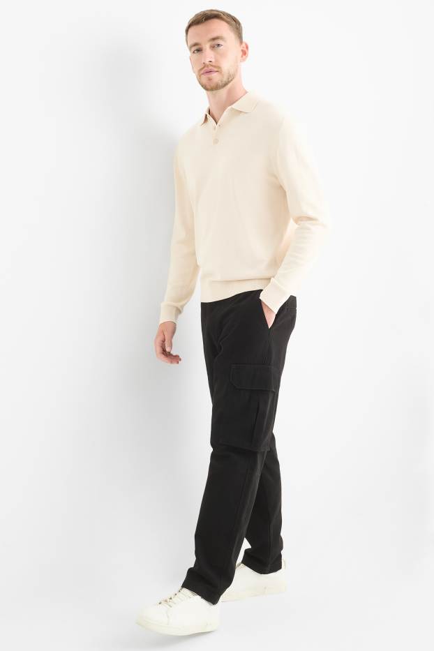 Men - Cargo trousers - black