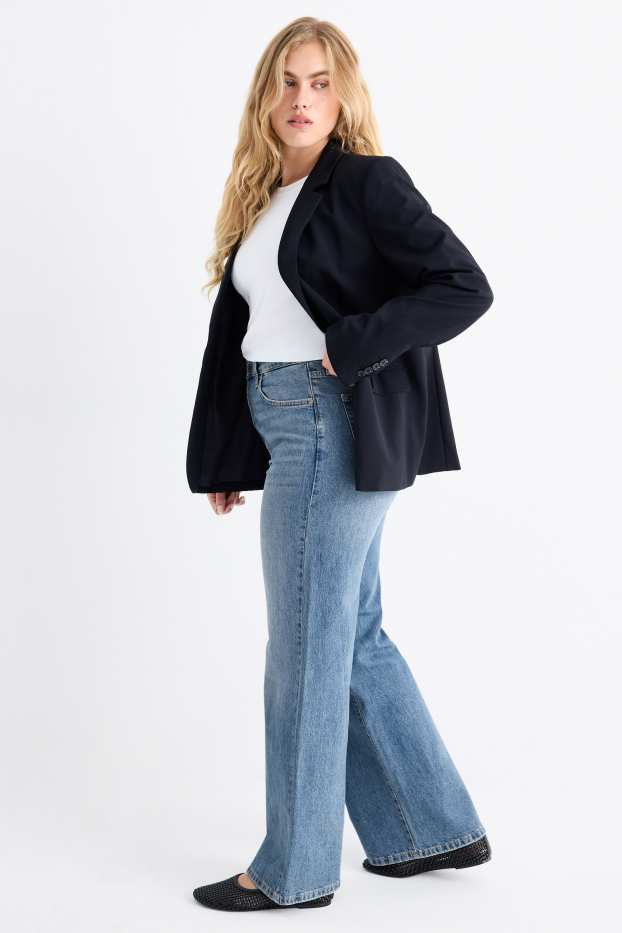 Femmes - Wide leg jean - high waist - jean bleu