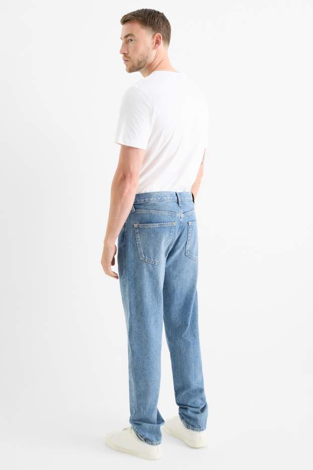 Pánské - Regular jeans se zapínáním na knoflíky - džíny - modré