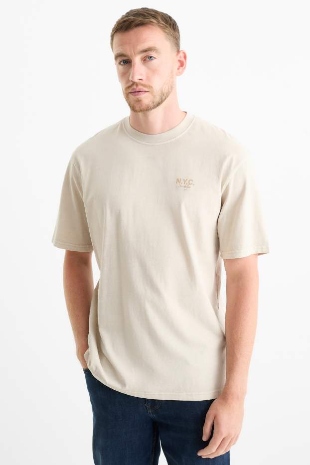 Bărbați - Tricou - relaxed fit - bej deschis