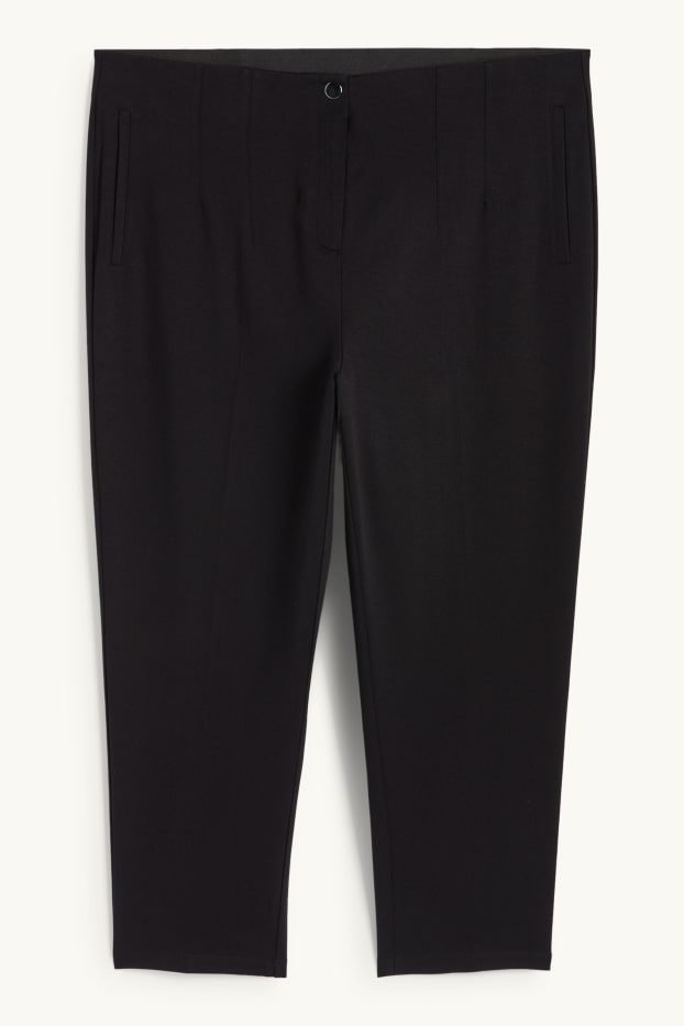 Dona - Pantalons de tela - high waist - slim fit - negre