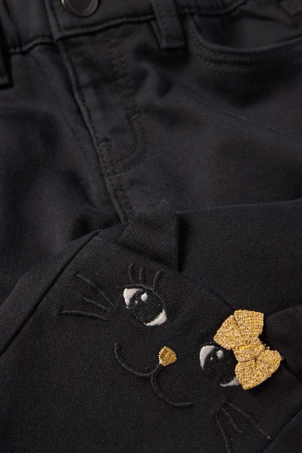Enfants filles - Chat - Skinny jean - noir