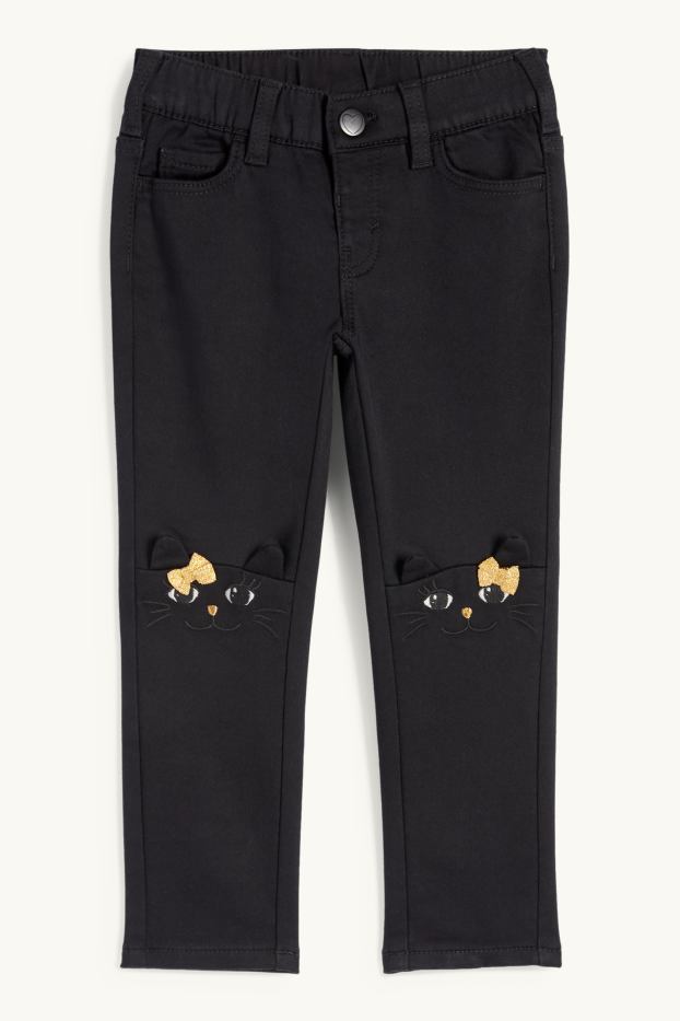 Enfants filles - Chat - Skinny jean - noir