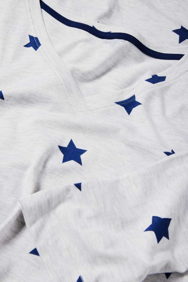 Dames - Nachthemd - met patroon - licht grijs-mix