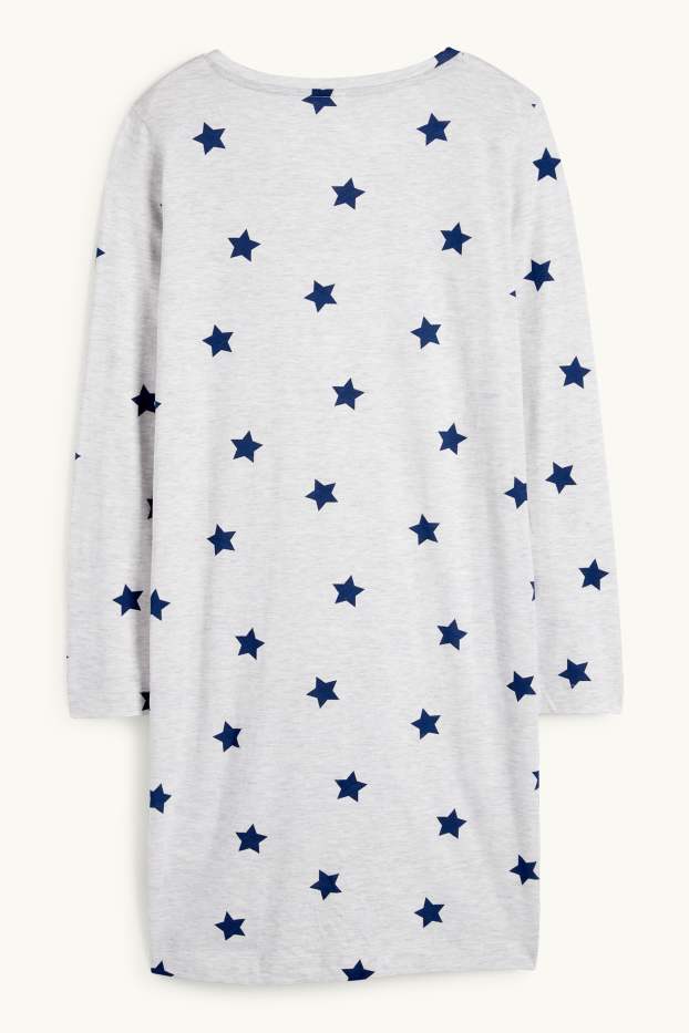 Dames - Nachthemd - met patroon - licht grijs-mix