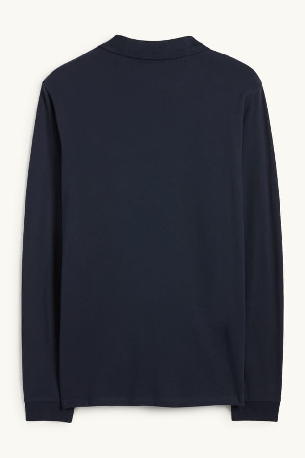 Hommes - Polo - slim fit - bleu foncé