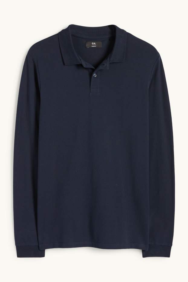 Hommes - Polo - slim fit - bleu foncé