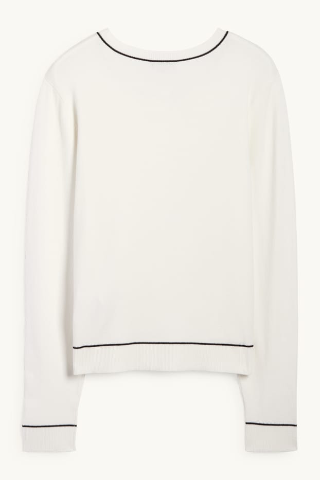 Femei - Cardigan tricotat - alb