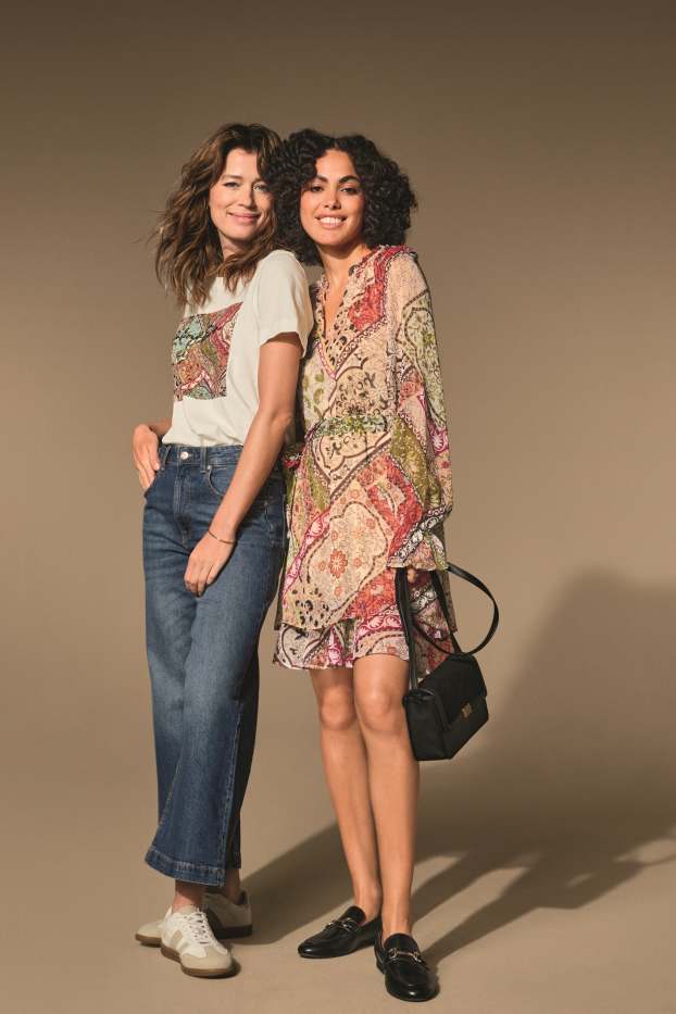 Femmes - Wide leg jean court - mid waist - jean bleu foncé