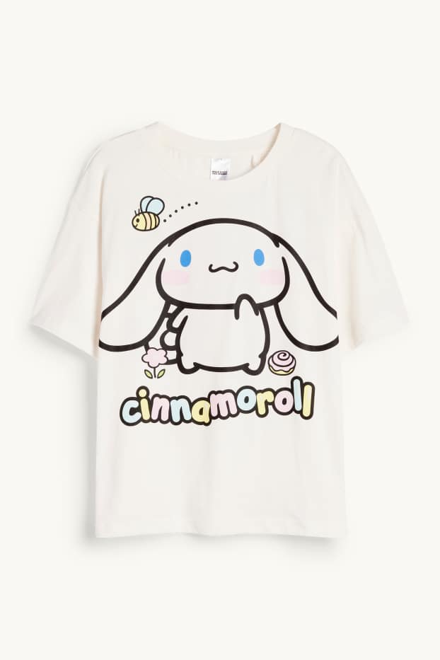 Copii - Fete - Cinnamoroll - tricou cu mânecă scurtă - alb-crem