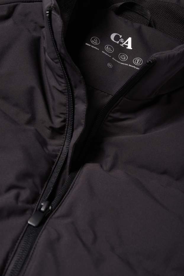 Men - Quilted gilet - water-repellent - black
