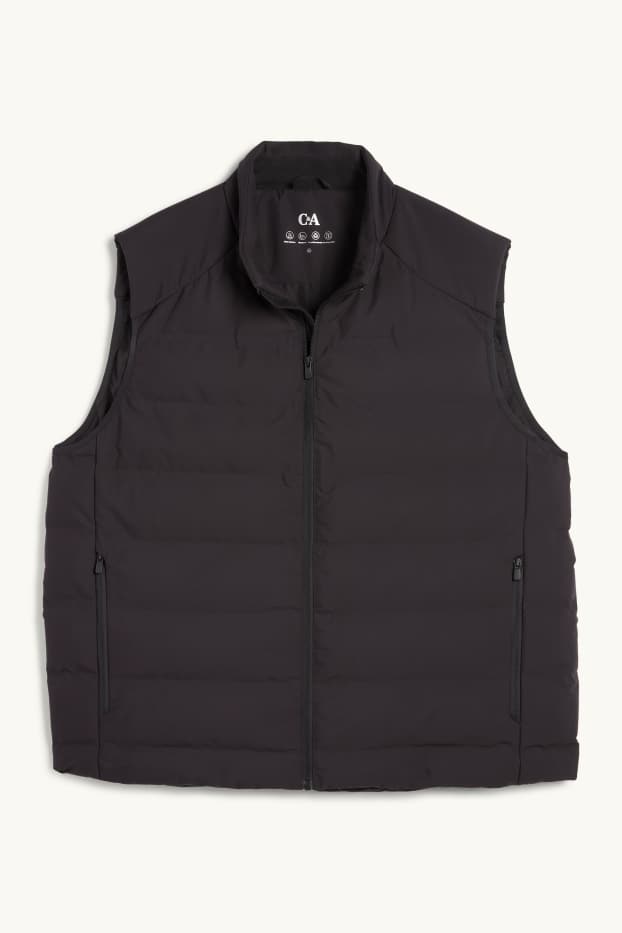 Men - Quilted gilet - water-repellent - black