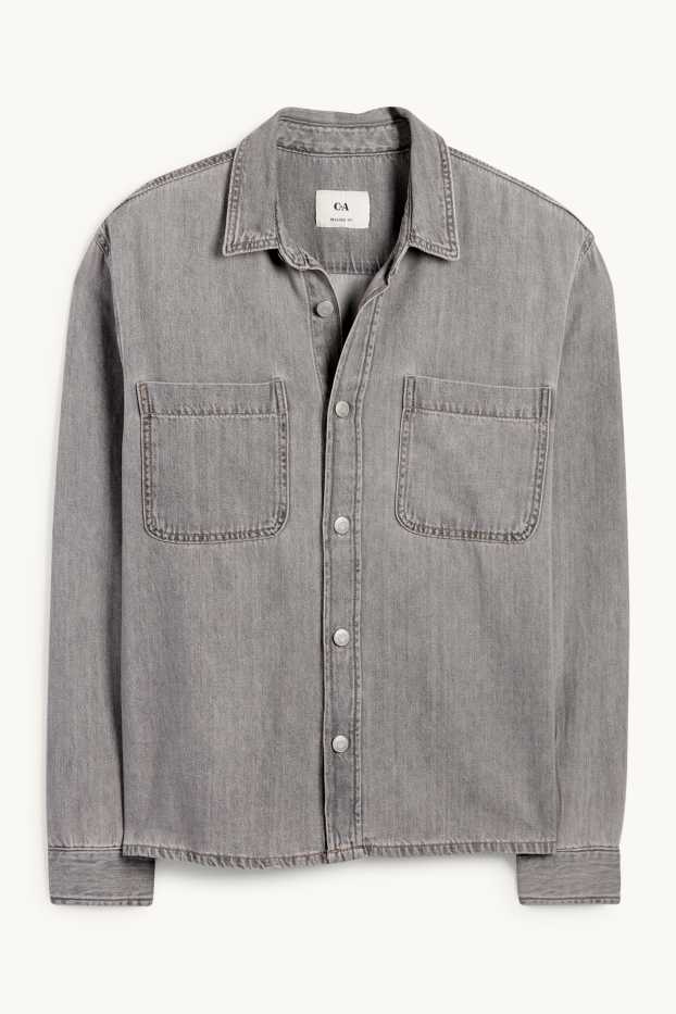 Home - Camisa texana - relaxed fit - Kent - texà gris clar