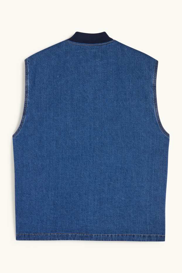 Pánské - Džínová vesta - s výplní - džíny - modré