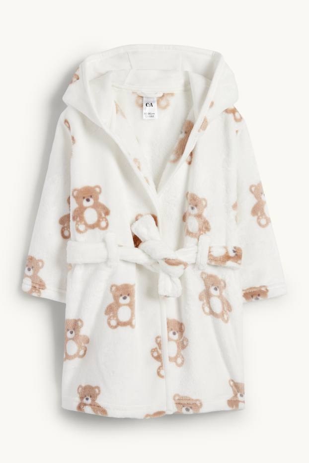 Bébés filles - Ourson - peignoir à capuche pour bébé - blanc