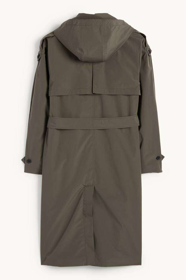 Damen - Funktions-Trenchcoat - dunkelgrau
