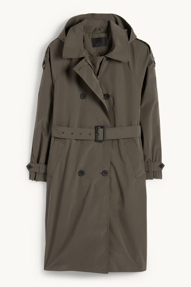 Damen - Funktions-Trenchcoat - dunkelgrau