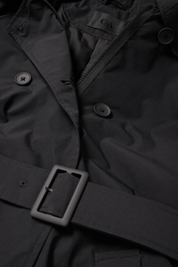 Damen - Funktions-Trenchcoat - schwarz
