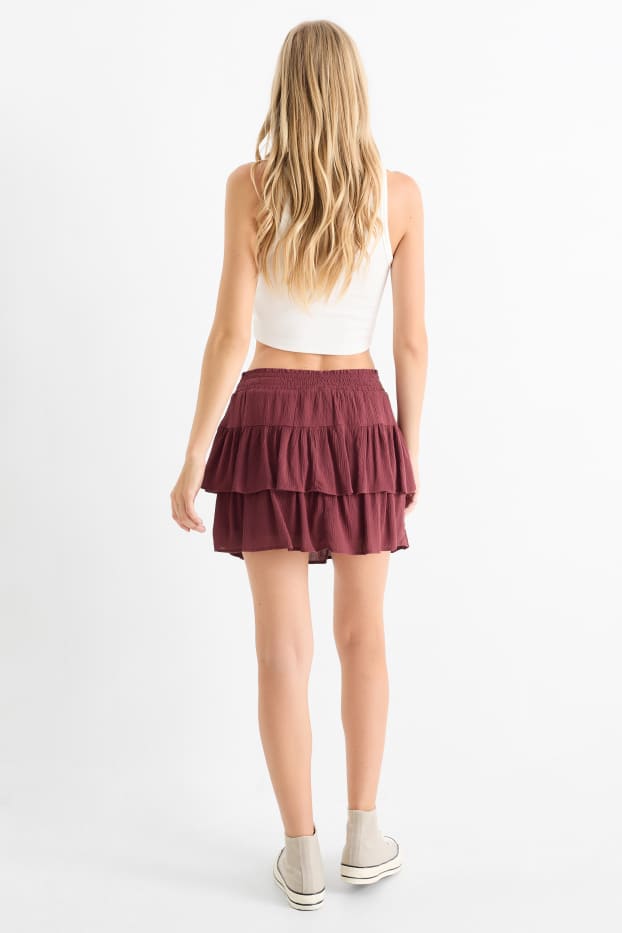 Dámské - Sukně skort - bordeaux