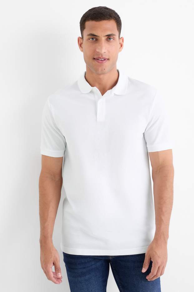 Herren - Poloshirt - Regular Fit - weiß