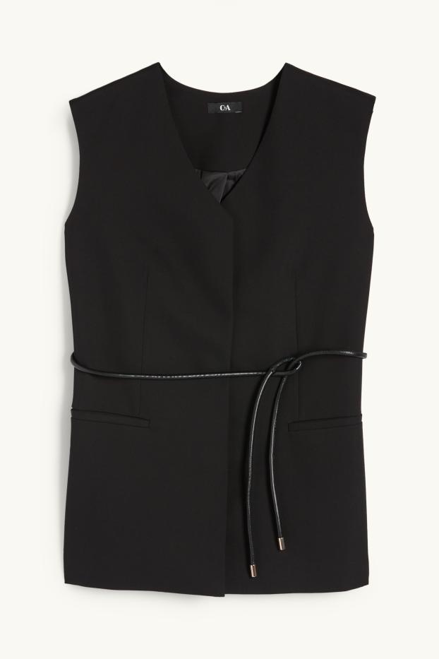 Femmes - Gilet sans manches de bureau - relaxed fit - noir