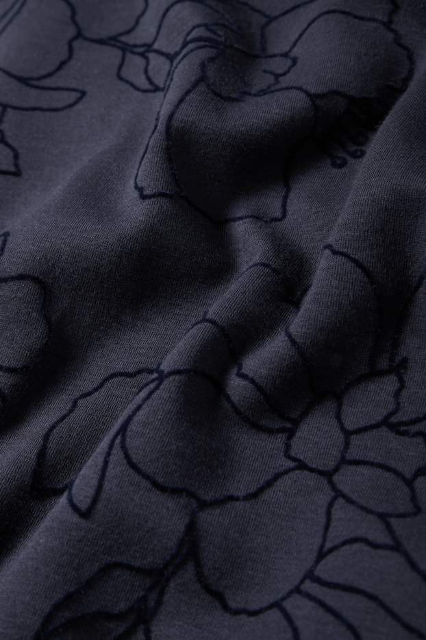 Women - T-shirt dress - floral - dark blue