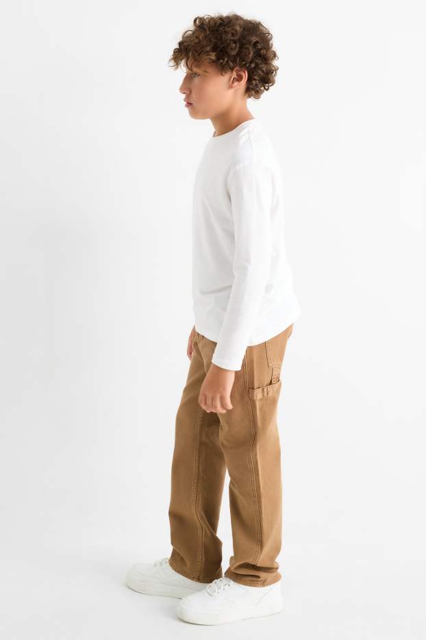 Kinder Buben - Stoffhose - hellbraun