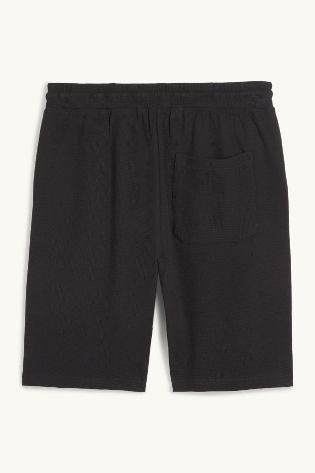 Heren - Shorts - met structuur - zwart