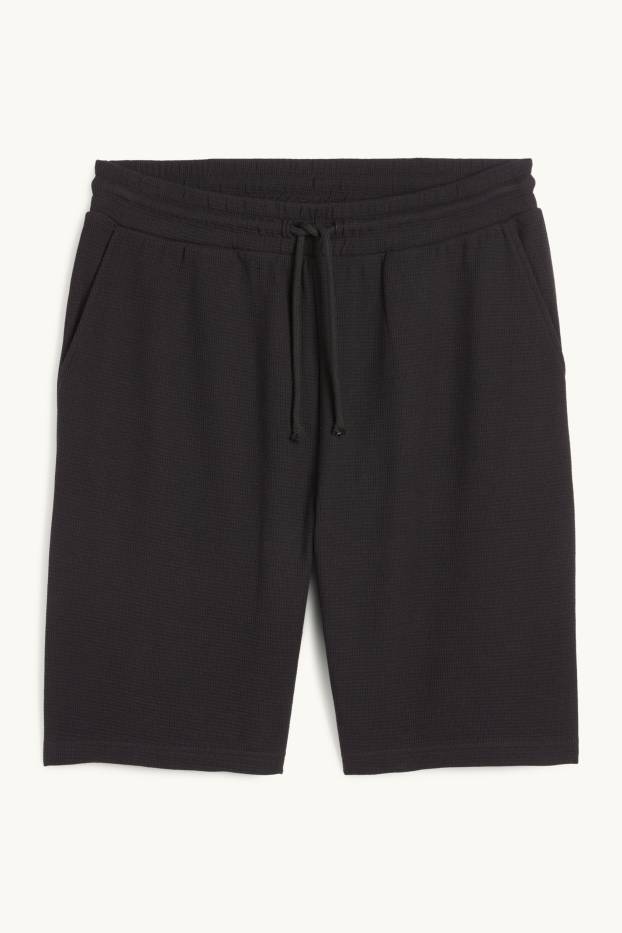 Heren - Shorts - met structuur - zwart