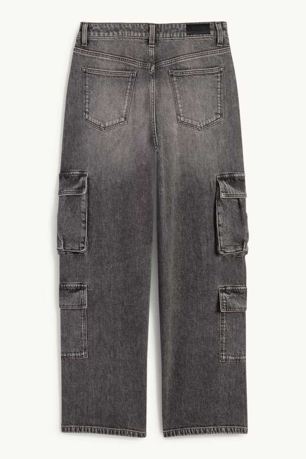 Children Girls - Cargo jeans - denim-gray