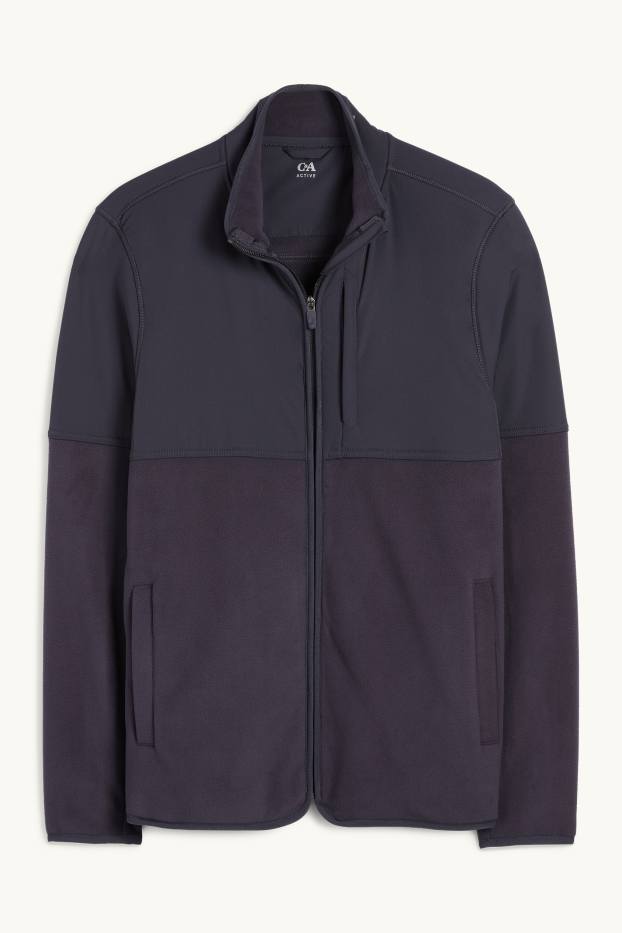 Home - Jaqueta de teixit polar - blau fosc