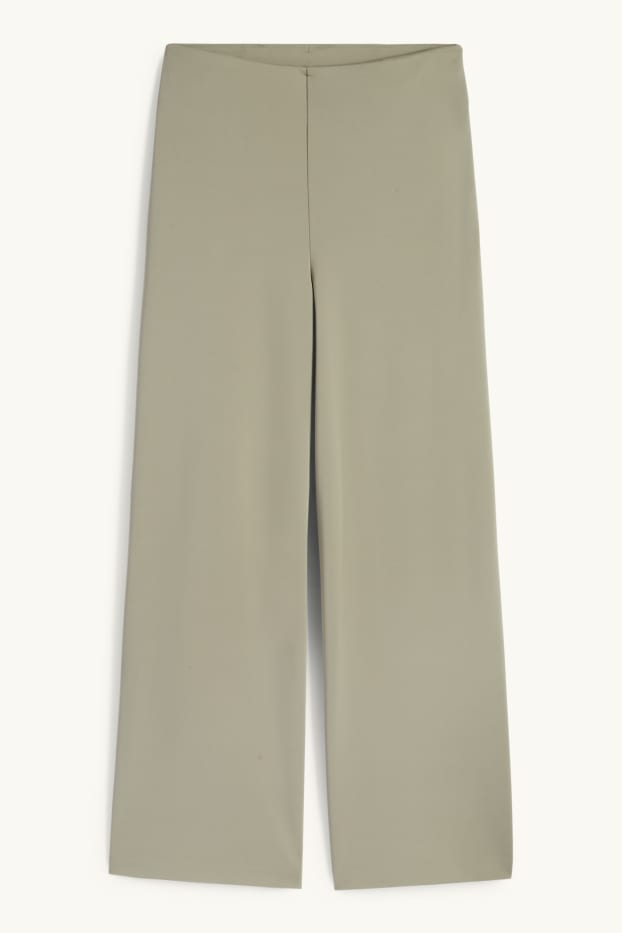 Damen - Jersey-Hose - High Waist - Wide Leg - grün