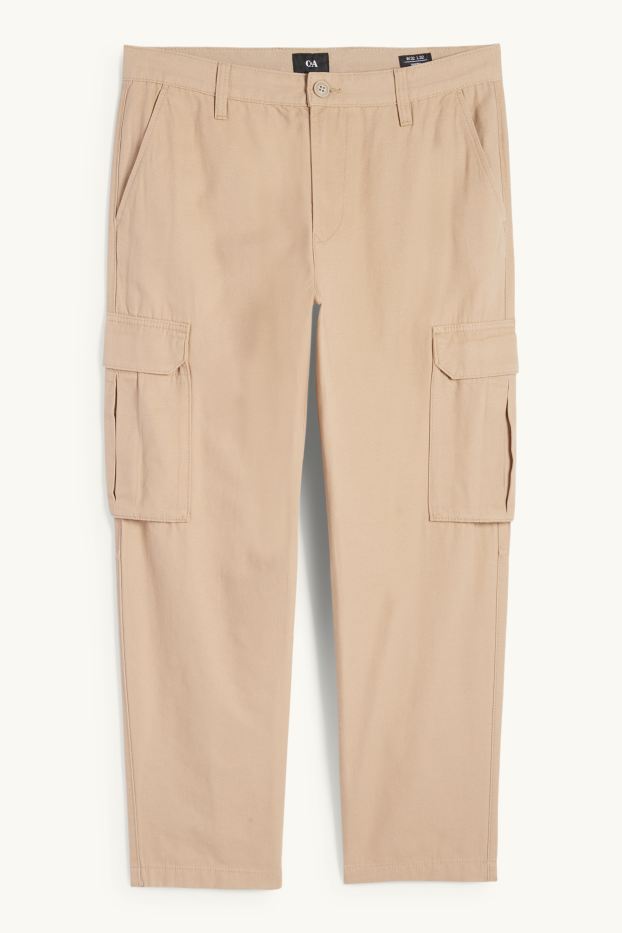 Pánské - Cargo kalhoty - béžová