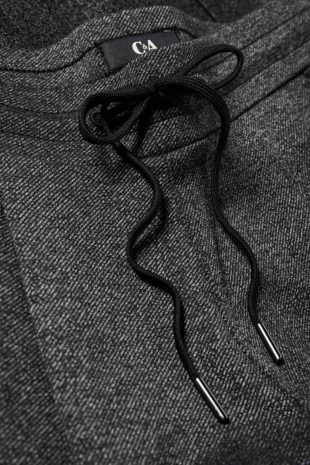 Femei - Pantaloni din jerseu - talie medie - tapered fit - structurați - gri închis