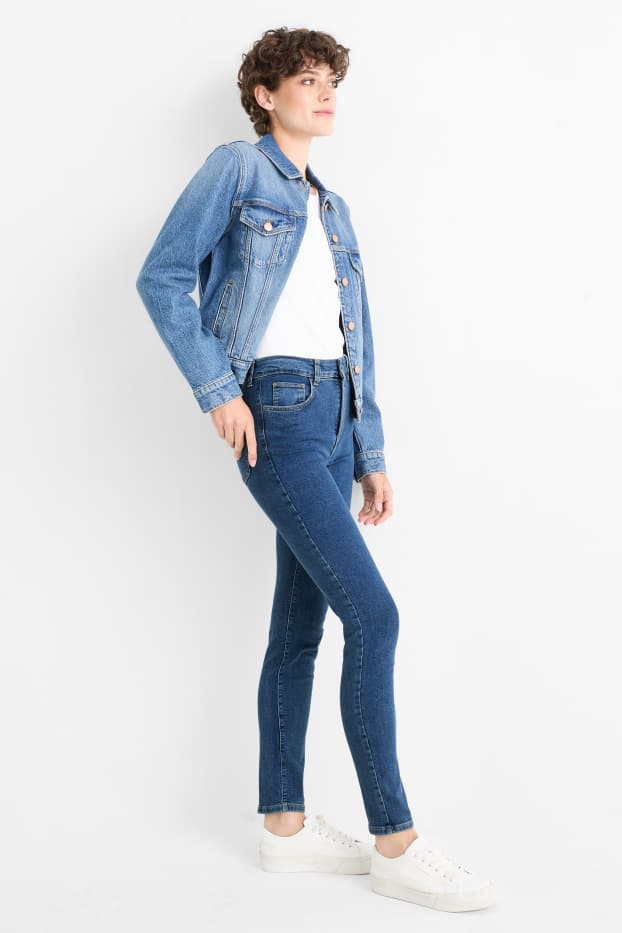 Kobiety - Wielopak, 2 pary - jegging jeans - wysoki stan - niebieski / czarny