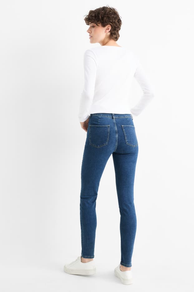 Kobiety - Wielopak, 2 pary - jegging jeans - wysoki stan - niebieski / czarny
